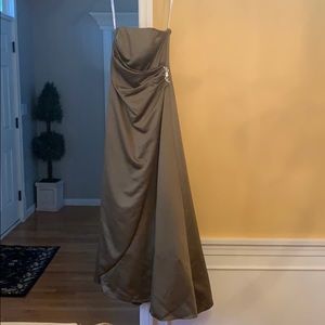 David’s Bridal olive dress